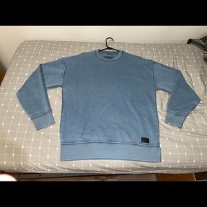 Abercrombie and Fitch Light Blue Wool Fleece - Large - Mens Pullover - Sweater